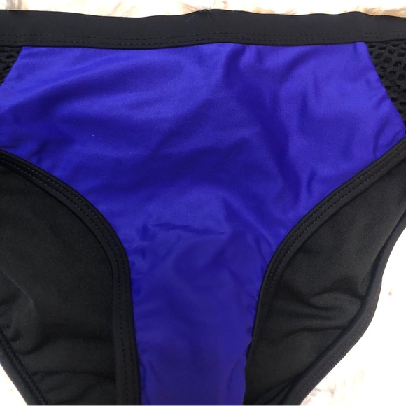NWOT Venus Electric Blue & Black Mesh Two Piece Bikini, Sz. S or 8 Top, 6 Bottom - Picture 5 of 9